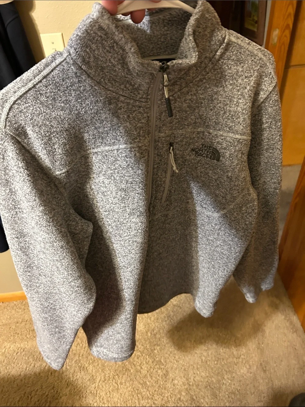 The North Face Heather Gray Half-Zip Fleece Pullover